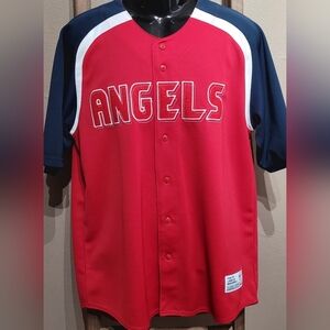 Red and Blue Angels Baseball Jersey